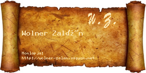 Wolner Zalán névjegykártya