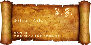 Wolner Zalán névjegykártya