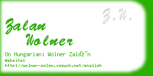 zalan wolner business card